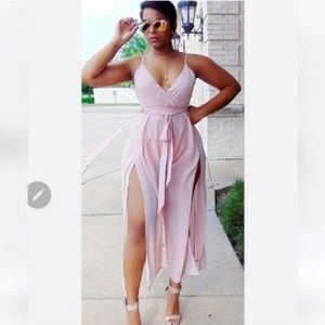 Boutique 2x pink jumpsuit With Open Legs